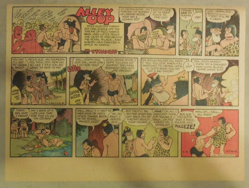 Alley Oop Sunday by VT Hamlin from 4/12/1953 Half Page Size