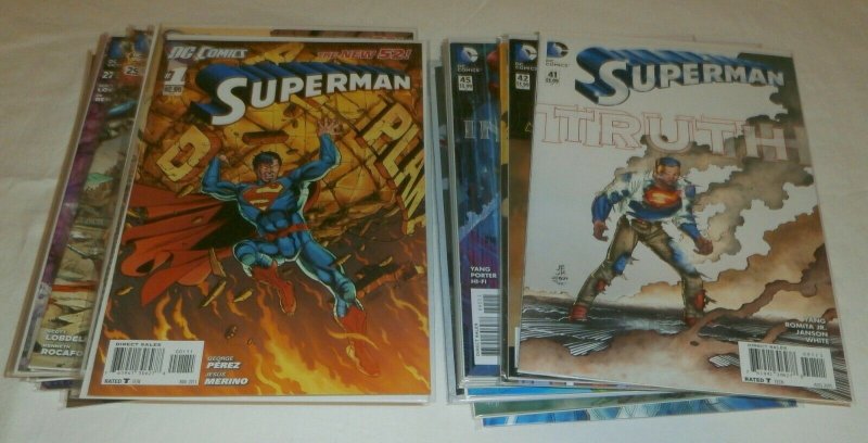 Superman V3 #1,2,25-29,32-39-50 2011 Perez Johns New 52, comic book lot of 31