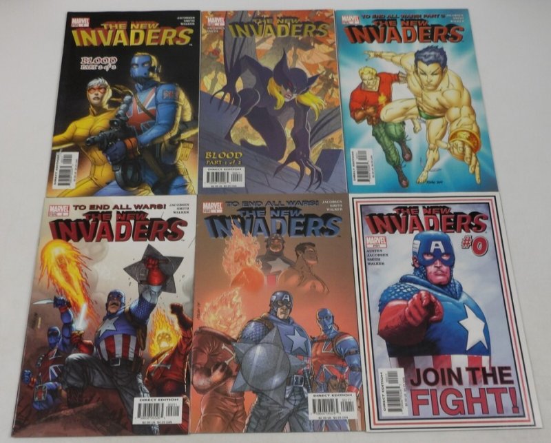 New Invaders #0 & 1-9 VF/NM full set Human Torch Namor Captain America ; Marvel
