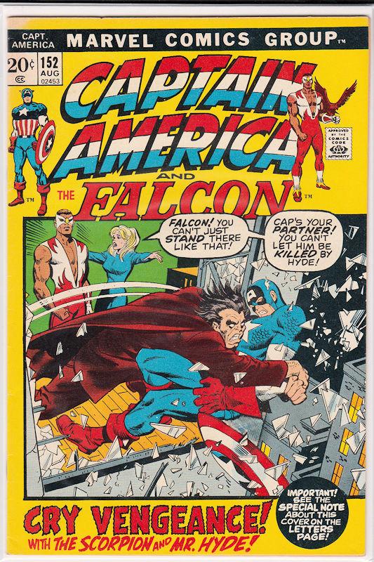 Lot of 5 Captain America #152, 184, 188, 222, 291. F/VF  (Aug 1972, Marvel)