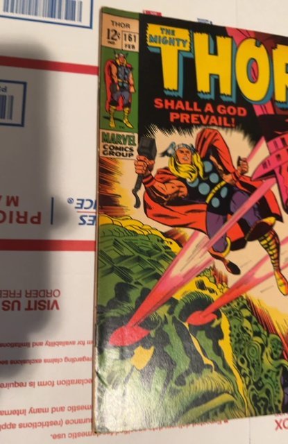 Thor #161 (1969)Ego vs Galactus -Harvey foxing/browning
