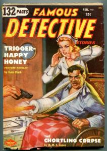 Famous Detective Stories Pulp February 1951- wheelchair cover VG+