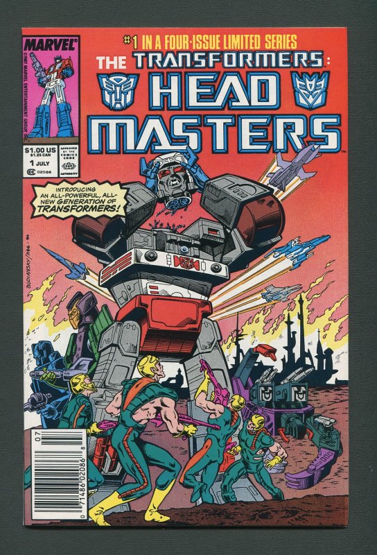 Transformers Headmaster #1  / 9.4 NM  Newsstand  July 1987