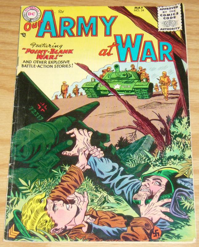 Our Army At War #34 VG/FN may 1955 - golden age dc comics - point blank war