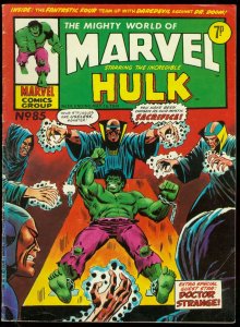 MIGHTY WORLD OF MARVEL #85 1974-INCREDIBLE HULK-BRITISH VG