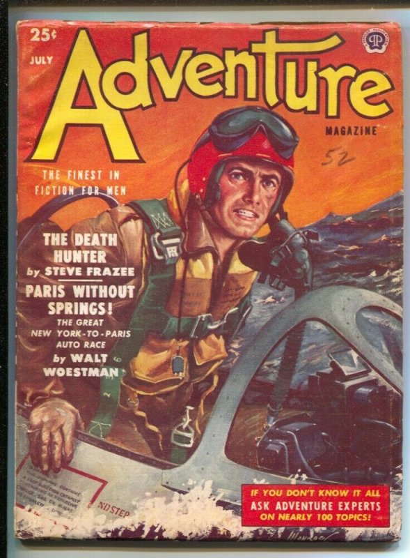 Adventure 7/1952-Popular-Monroe Eisenberg military aircraft crashes at sea co...