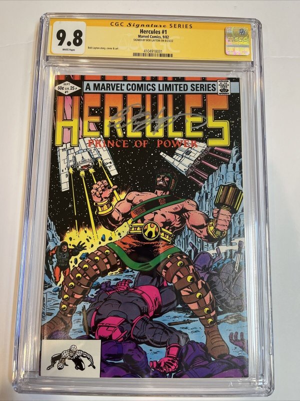 Hercules (1982) # 1 (CGC 9.8 SS WP) Signed By Bob Layton | MCU Disney+