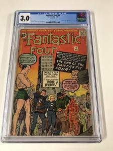 Fantastic Four 9 Cgc 3.0 Ow Pages Marvel Silver Age