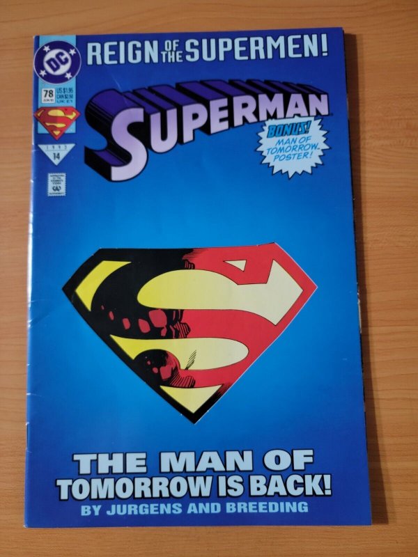 Superman #78 Die-Cut Cover ~ DOLLAR BIN ~ 1993 DC Comics 