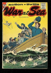 WAR AT SEA #25 1958-CHARLTON WAR COMICS-CLASSIC COVER VG/FN