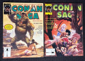 1992 CONAN SAGA Magazine #69 F FN+/FVF John Buscema & Gil Kane LOT of 2