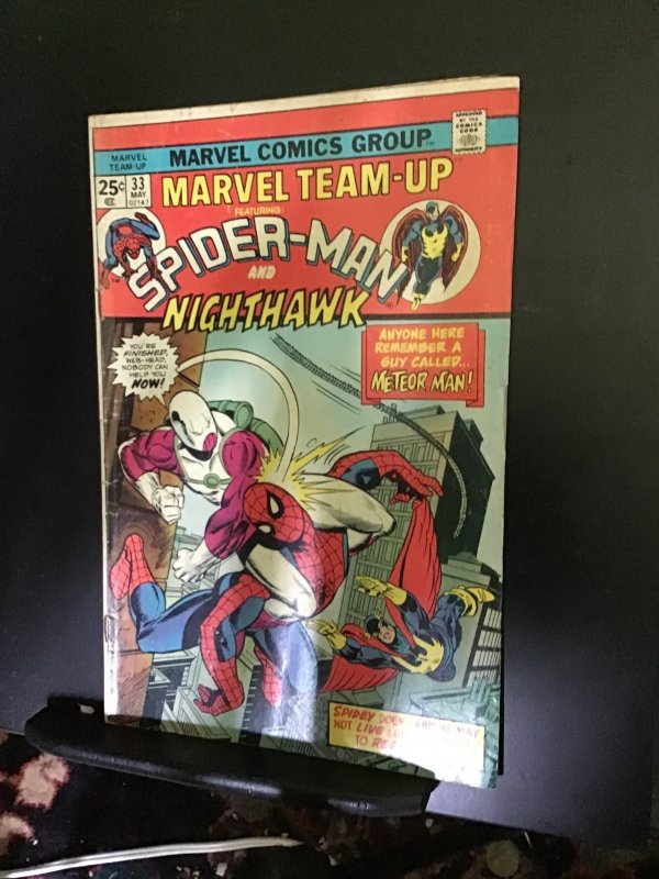 Marvel Team-Up #33 (1975) Mid grade Spider-Man and Nighthawk! FN- Wow!