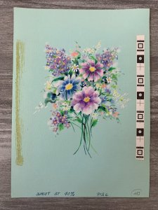 A SPECIAL ANNIVERSARY WISH Blue Lavendar Flowers 7x10 Greeting Card Art B9126