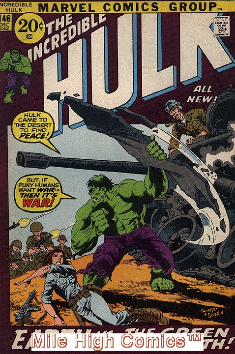 HULK  (1962 Series) (#1-6, #102-474, #600-635)(INCREDIBLE)(MV) #146 Very Good