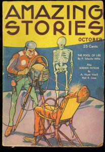 AMAZING STORIES 1934 OCT-RARE SKELETON TORTURE CVR FN 