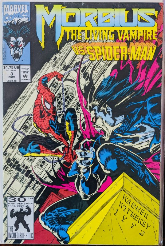 Morbius: The Living Vampire #3 (1992) SPIDERMAN ISSUE!