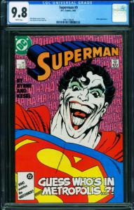 Superman #9 DC CGC 9.8 comic book JOKER cover 1987 1991126020