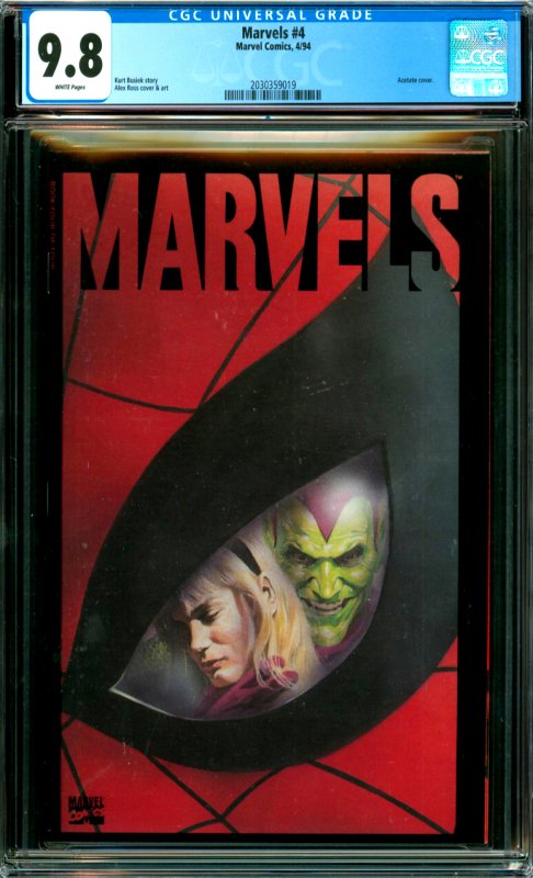 Marvels #4 CGC Graded 9.8 Acetate cover 