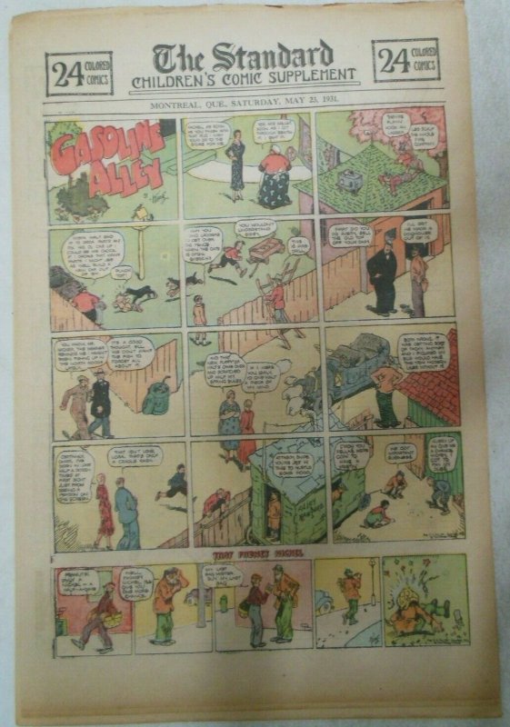 (46) Gasoline Alley Sunday Pages by Frank King from 1931 Size: 11 x 15 inches