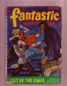 FANTASTIC ADVENTURES-JULY 1946-HORROR MONSTER SF  PULP VG