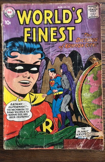 World's Finest Comics #100 (1959)reader,cvr rips!