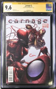 Carnage (2011) # 3 (CGC 9.6 SS) Signed Clayton Crain * Marvel Comics * Zeb Wells