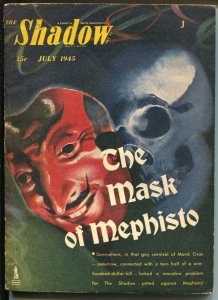 Shadow 7/1945-Street & Smith-Mask Of Mephisto-hero pulp-VG