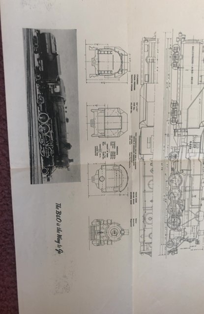 Baltimore&Ohio RR Mikado/Santa Fe type locomotive  schematics 1940-1950