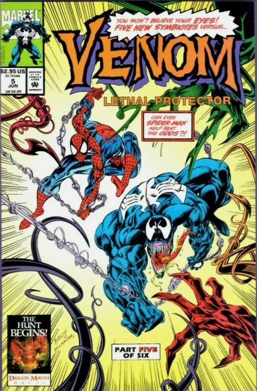 MARVEL COMICS - VENOM LETHAL PROTECTOR #5 1st PRINTING 1993 FEATURING SPIDER-MAN