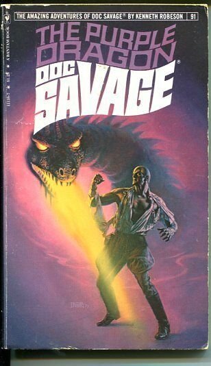 DOC SAVAGE-THE PURPLE DRAGON-#91-ROBESON-FN-BOB LARKIN COVER-1ST EDTION FN