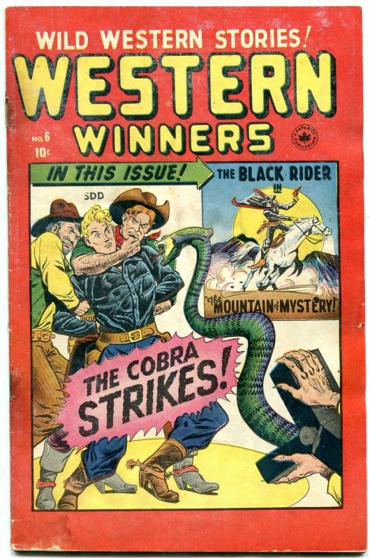 WESTERN WINNERS #6 1949-BLACK RIDER-TWO GUN KID-SNAKE   G