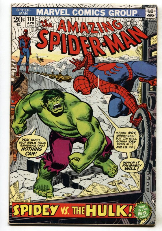 Amazing Spider-Man #119 1973- Hulk battle issue comic book VG