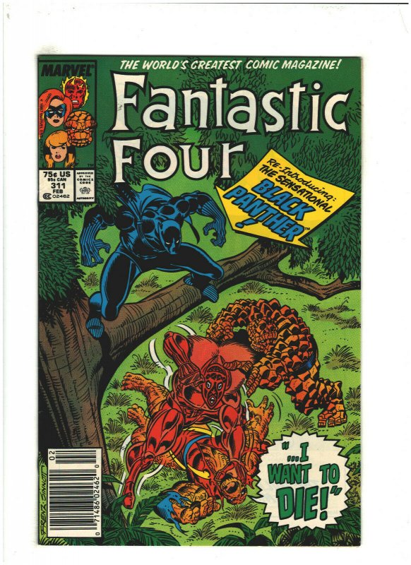 Fantastic Four #311 VF+ 8.5 Newsstand Marvel Comics 1987 Black Panther app.