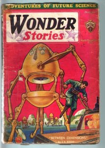 WONDER STORIES 1931 OCT-SCI FI PULP-WILD ROBOT COVER G