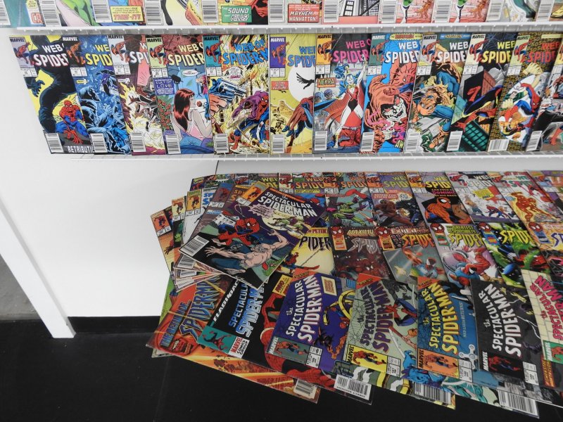 Huge Lot 200+ Comics W/ Web of Spider-Man, Spectacular Spider-Man, +More Avg FN-