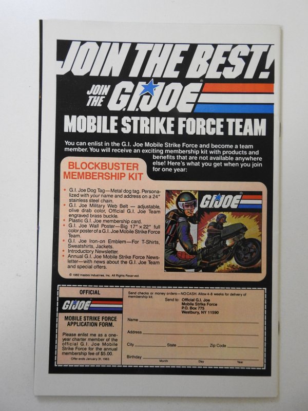 G.I. Joe: A Real American Hero #2 (1982) VF+ Condition! 1st Print!