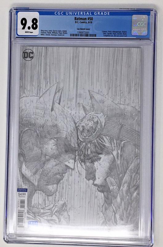 Batman #50 1:100 Jim Lee Sketch cover CGC 9.8 Batman Catwoman wedding issue