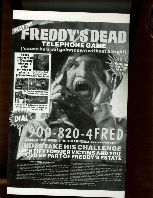 Freddy's Dead: The Final Nightmare #1 - John T. Dismukes Cover. (9.0/9.2) 1991