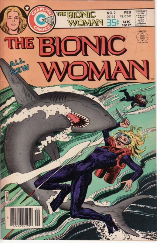 BIONIC WOMAN #2 LINDSAY WAGNER TV SERIES--SHARK COVER FN