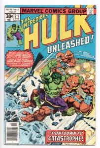 Incredible Hulk #216 - John Costanza Art (Marvel, 1977) - VF+