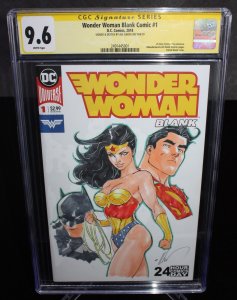 Wonder Woman Blank Comic #1 CGC (9.6) Signed & Sketch by Ale Garza - 2018