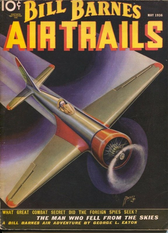 Bill Barnes Air Trails 10/1936-hero pulp-Frank Tinsley air war cover-The Crim...