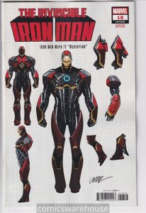 INVINCIBLE IRON MAN (2022 MARVEL) #18 VARIANT 1:10 PEPE LARRAZ DESIGN NM R24956