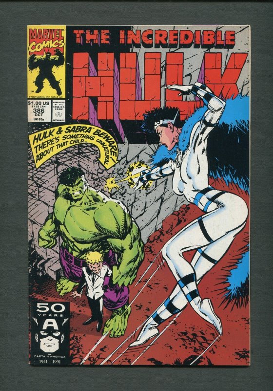 The Incredible Hulk #386  / 8.0 VFN  /  October 1991