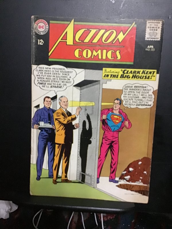 Action Comics #323  (1965) mid-High-grade jailbird Superman, Supergirl FN/VF Wow