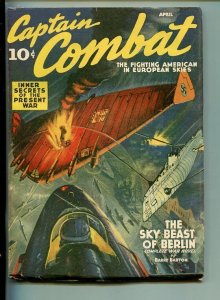 CAPTAIN COMBAT-#1-APR 1940-PULP-AVIATION-SOUTHERN STATES PEDIGREE-vg