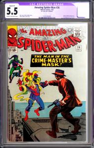 Amazing Spider-Man #26 CGC Graded 5.5 Restored 1st App Patch / Crime-Master