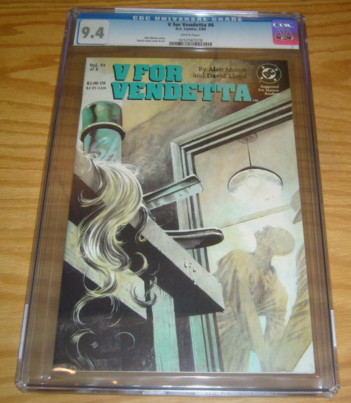 V For Vendetta #6 CGC 9.4 alan moore - david lloyd - dc comics 1989