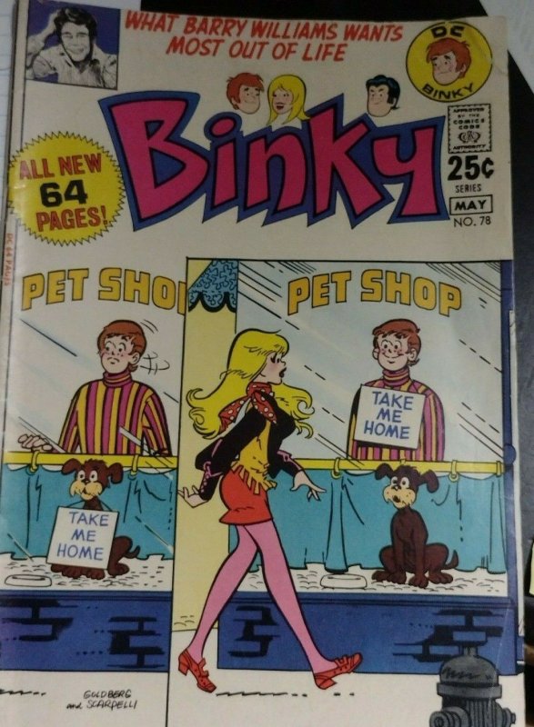 BINKY # 78 1971 DC WHITE PGS  SILVER AGE BARRY WILLIAMS photo  brady bunch rare