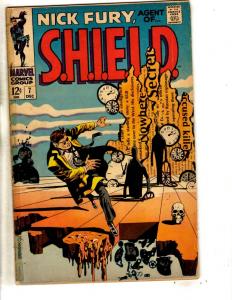 Nick Fury Agent Of Shield # 7 VG Marvel Comic Book Avengers Steranko Cover RH1